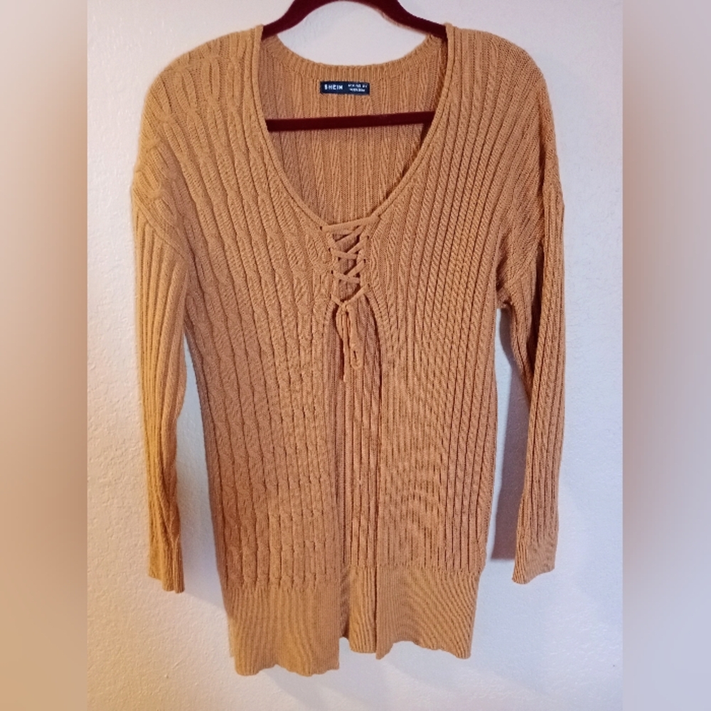 Shein Light Brown Overcoat Sz M